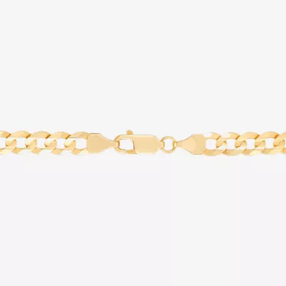 Made in Italy Mens 14K Gold 8 1/2 Inch Solid Curb Chain Bracelet