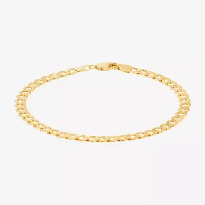 Made in Italy Mens 14K Gold 8 1/2 Inch Solid Curb Chain Bracelet