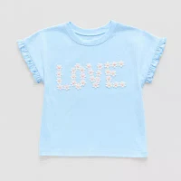 Okie Dokie Toddler & Little Girls Round Neck Short Sleeve Embroidered T-Shirt
