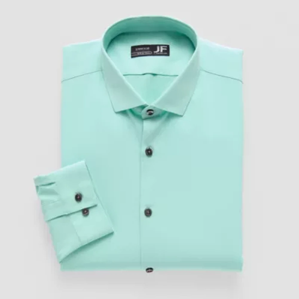 J. Ferrar Big and Tall 360 Stretch Performance Casual Mens Regular Fit Wrinkle Free Long Sleeve Dress Shirt