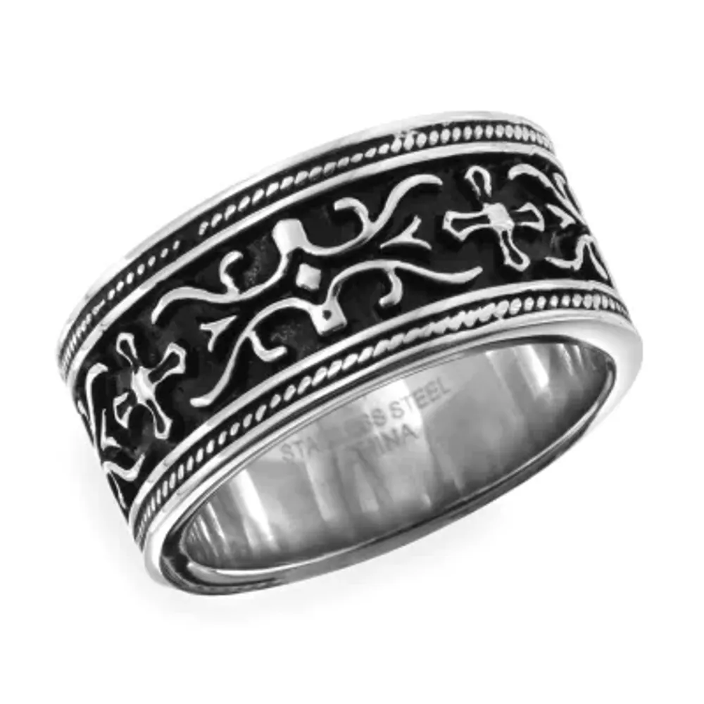 Mens 10MM Stainless Steel Wedding Band