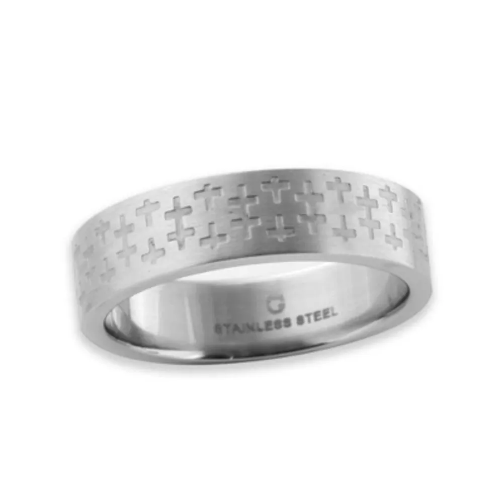 Mens 6MM Stainless Steel Wedding Band