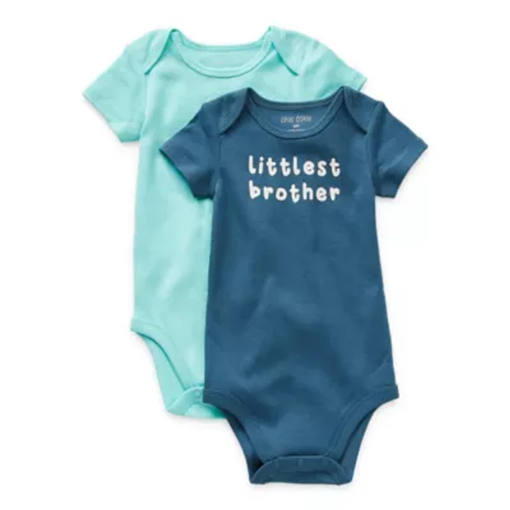 Okie Dokie Baby Boys Crew Neck Short Sleeve Rib 2-pc. Bodysuit