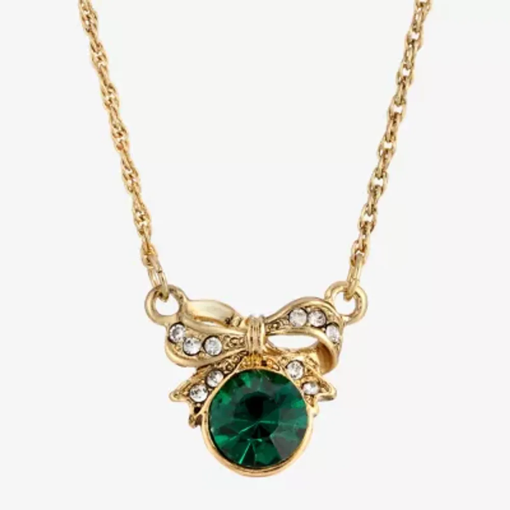 1928 Gold-Tone Womens Alloy Bow 16 Inch Pendant Necklace