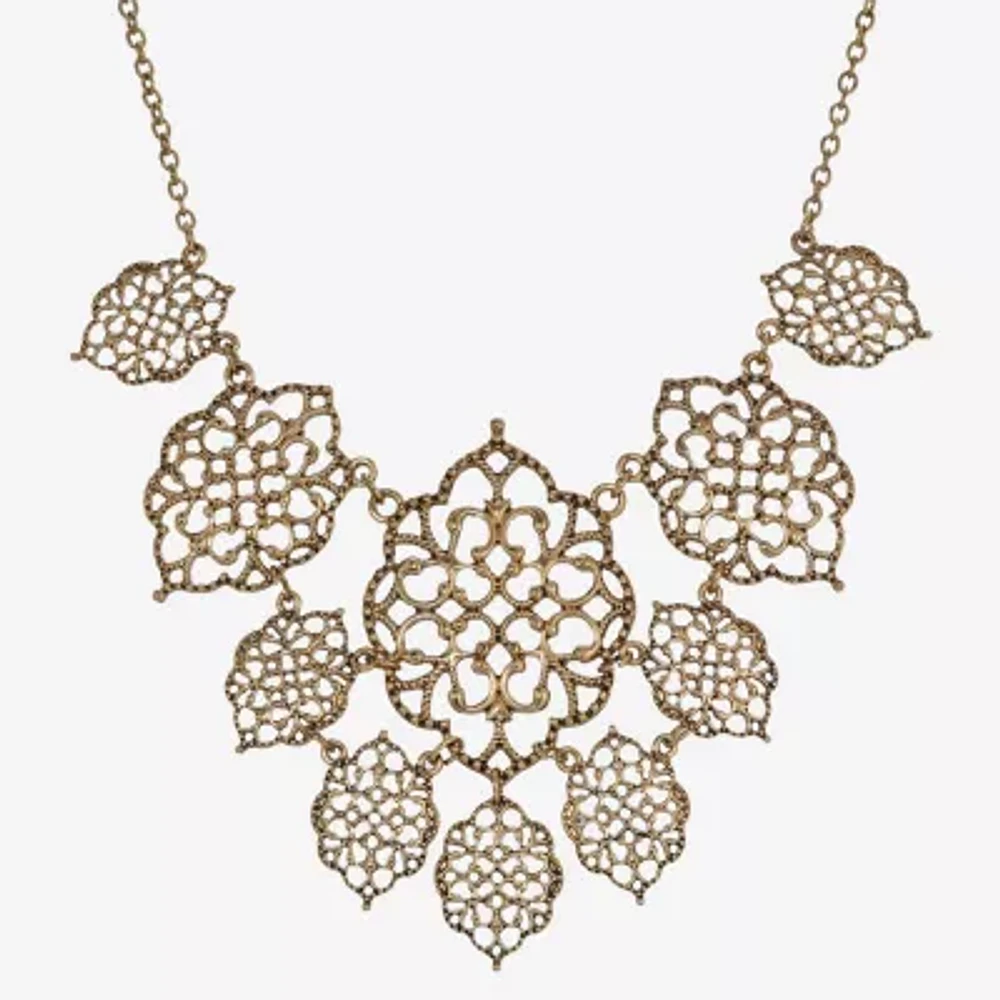 1928 Gold-Tone Womens 16 Inch Collar Necklace