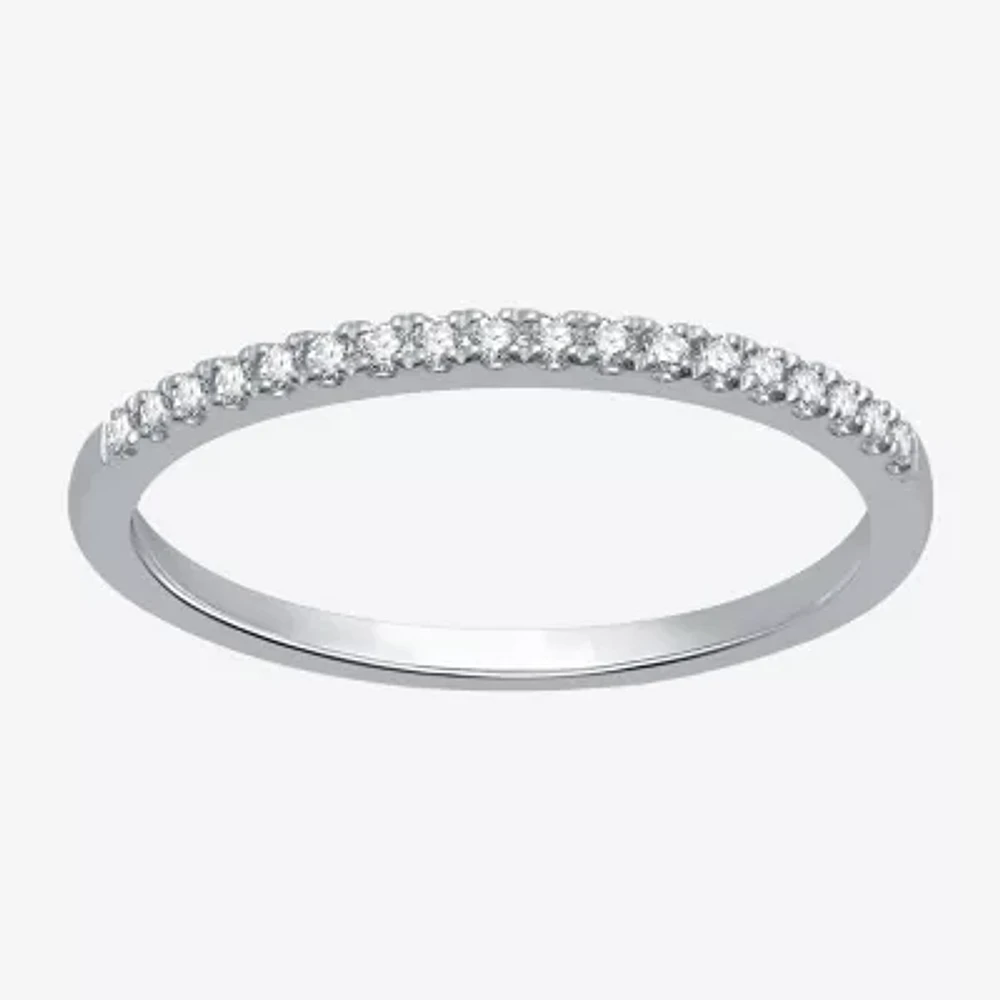 (H-I / I1) Womens 1/10 CT. T.W. Lab Grown White Diamond 10K Gold Wedding Band