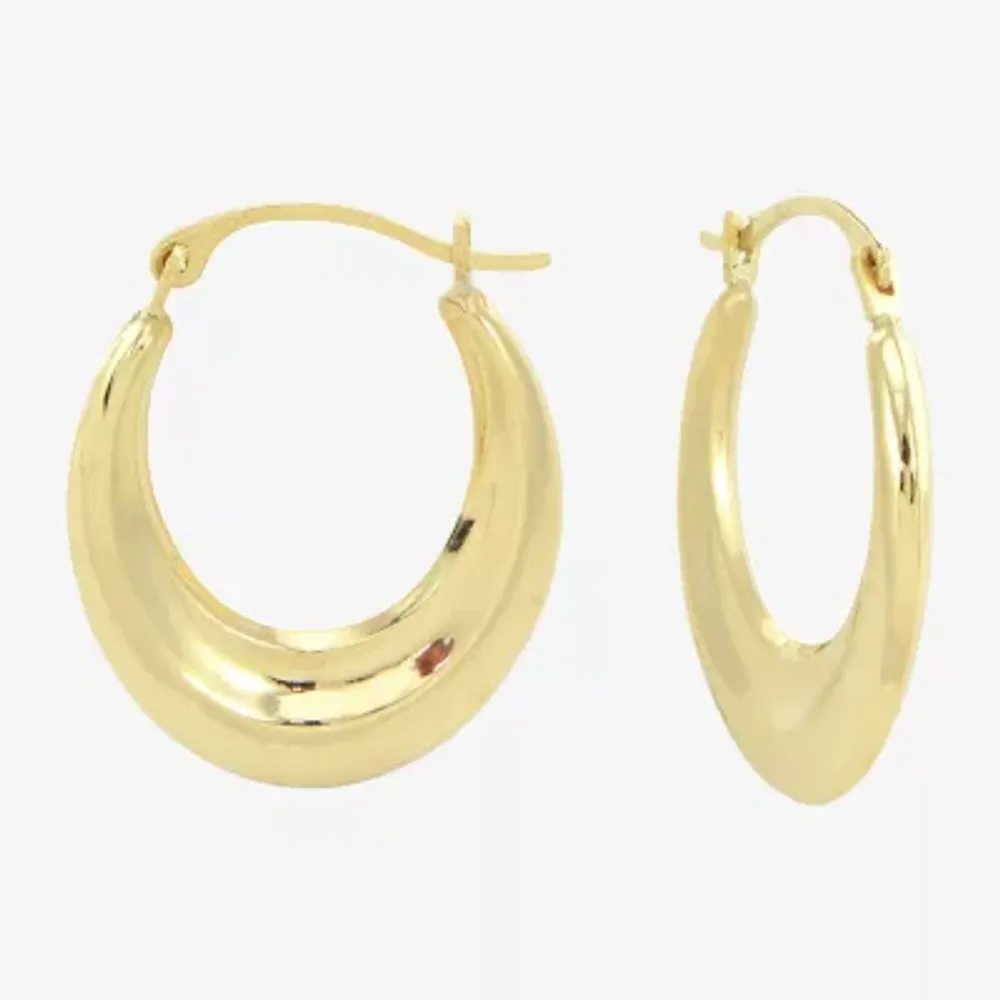 Womens 14K Gold 16.5mm Round Hoop Earrings