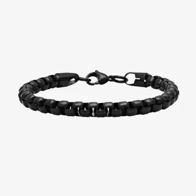 Steeltime Mens Stainless Steel Solid Box Hypoallergenic Chain Bracelet