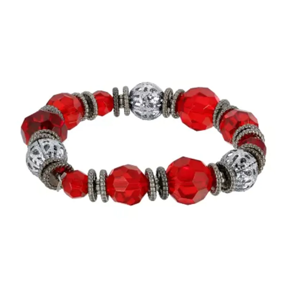 1928 Silver Tone Womens Stretch Bracelet