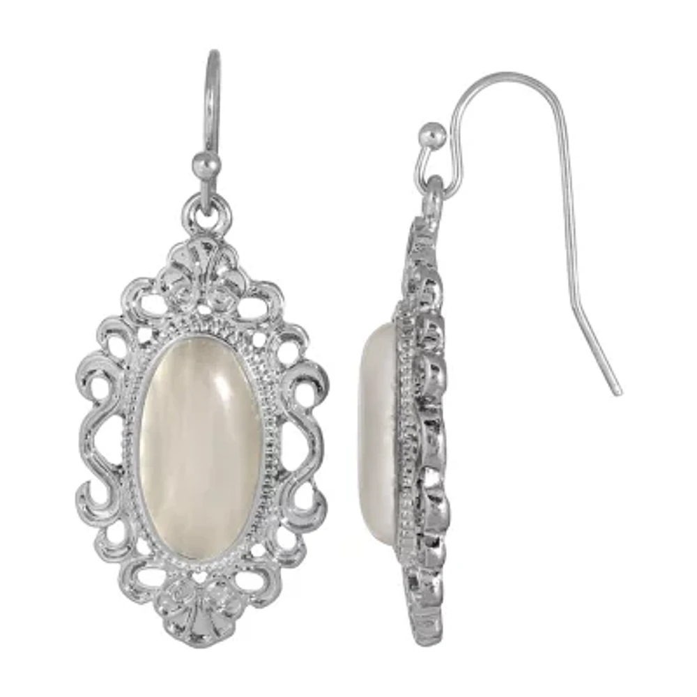 1928 Silver Tone Womens Drop Earrings