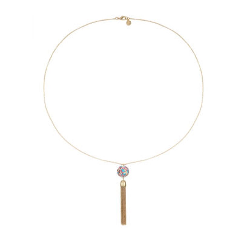 Monet Jewelry Womens Pink 32 Inch Pendant Necklace