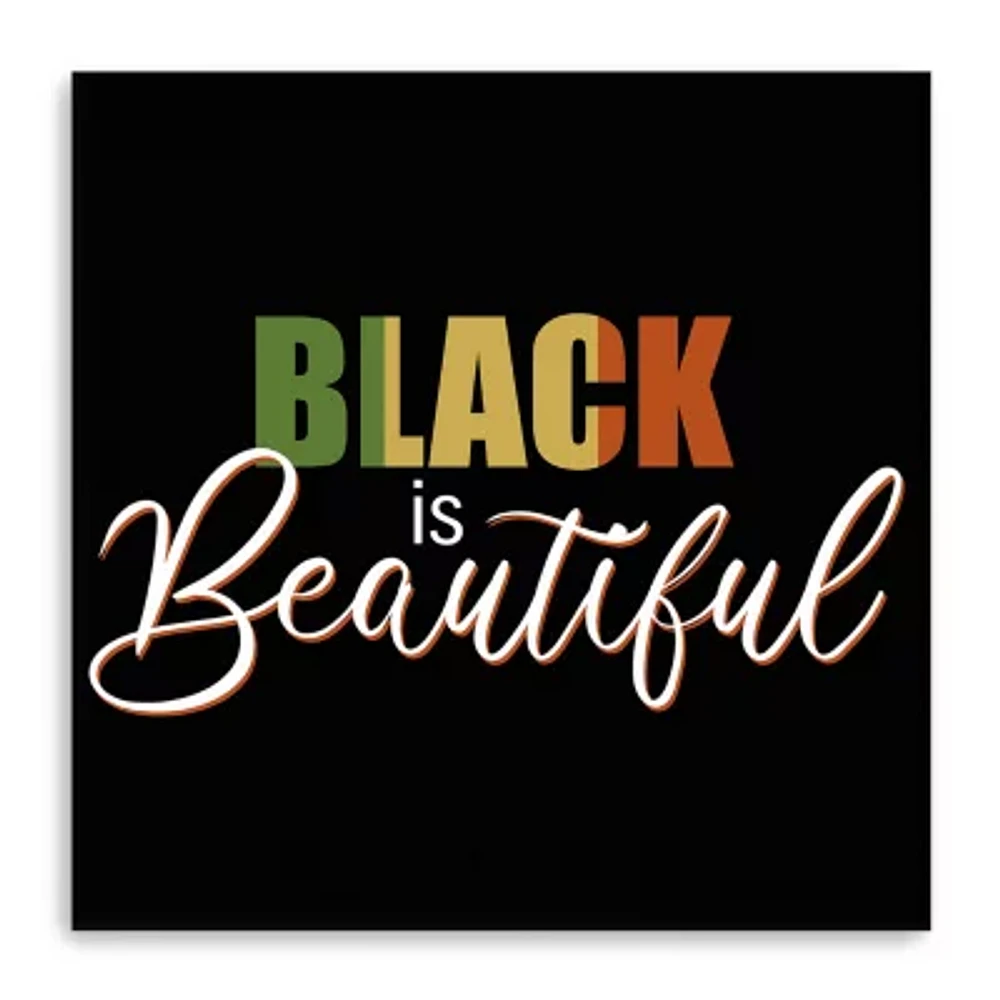 20X20 Black Is Beautiful Canvas Wall Art