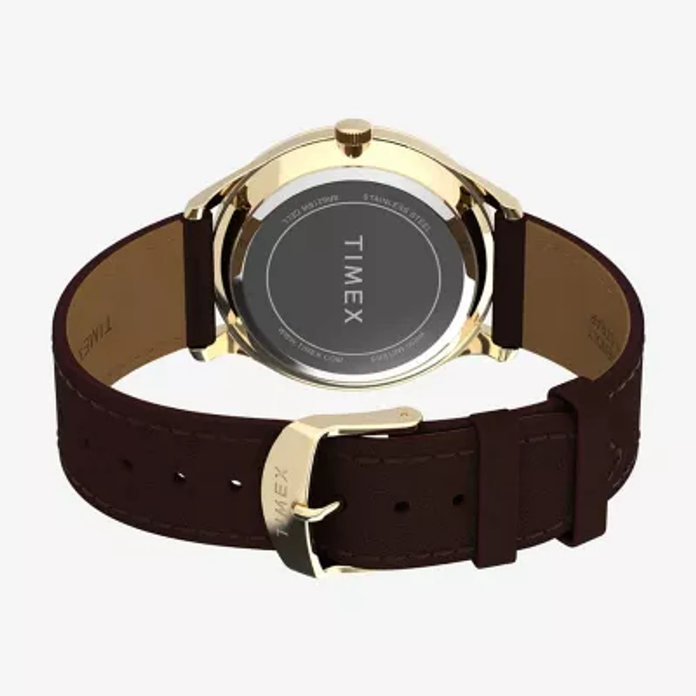 Timex Easy Reader Mens Brown Leather Strap Watch Tw2w684009j