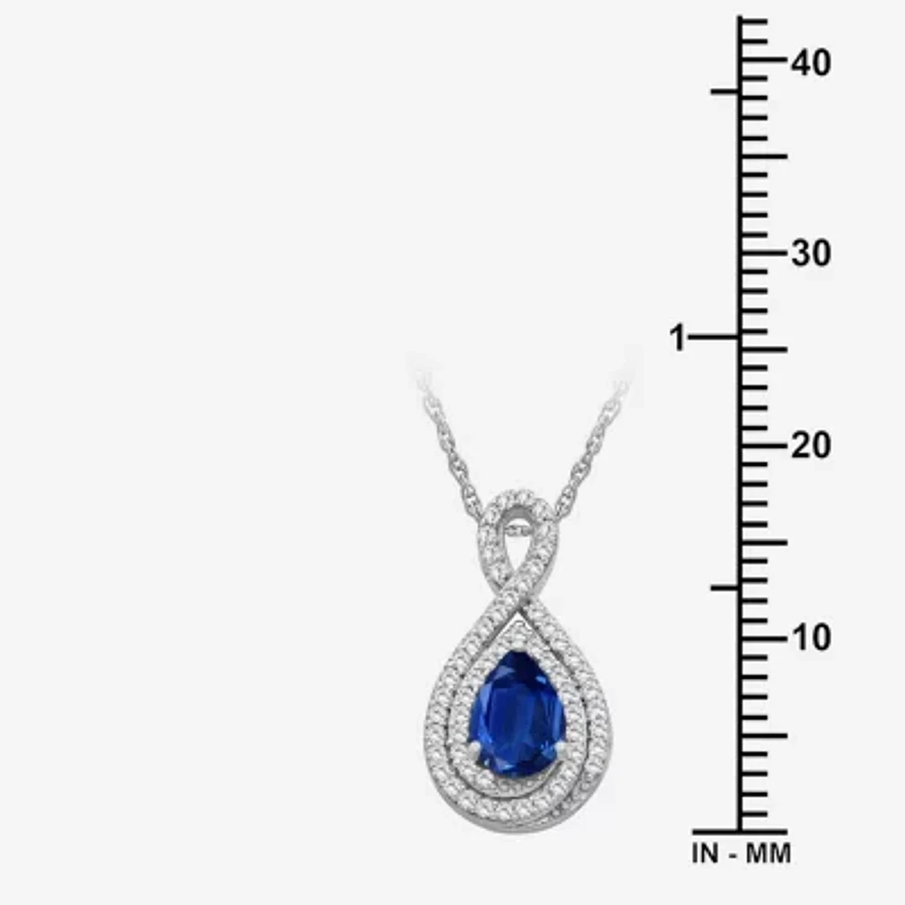 Womens Gemstone & 1/6 CT. T.W. Natural Diamond 10K Gold Pear 18 Inch Pendant Necklace
