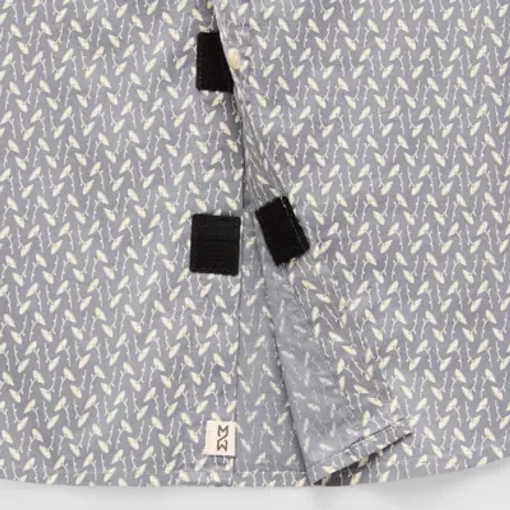 mutual weave Mens Easy-on + Easy-off Short Sleeve Regular Fit Button-Down Shirt