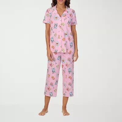 Cuddl Duds Womens Short Sleeve 2-pc. Pajama Sets