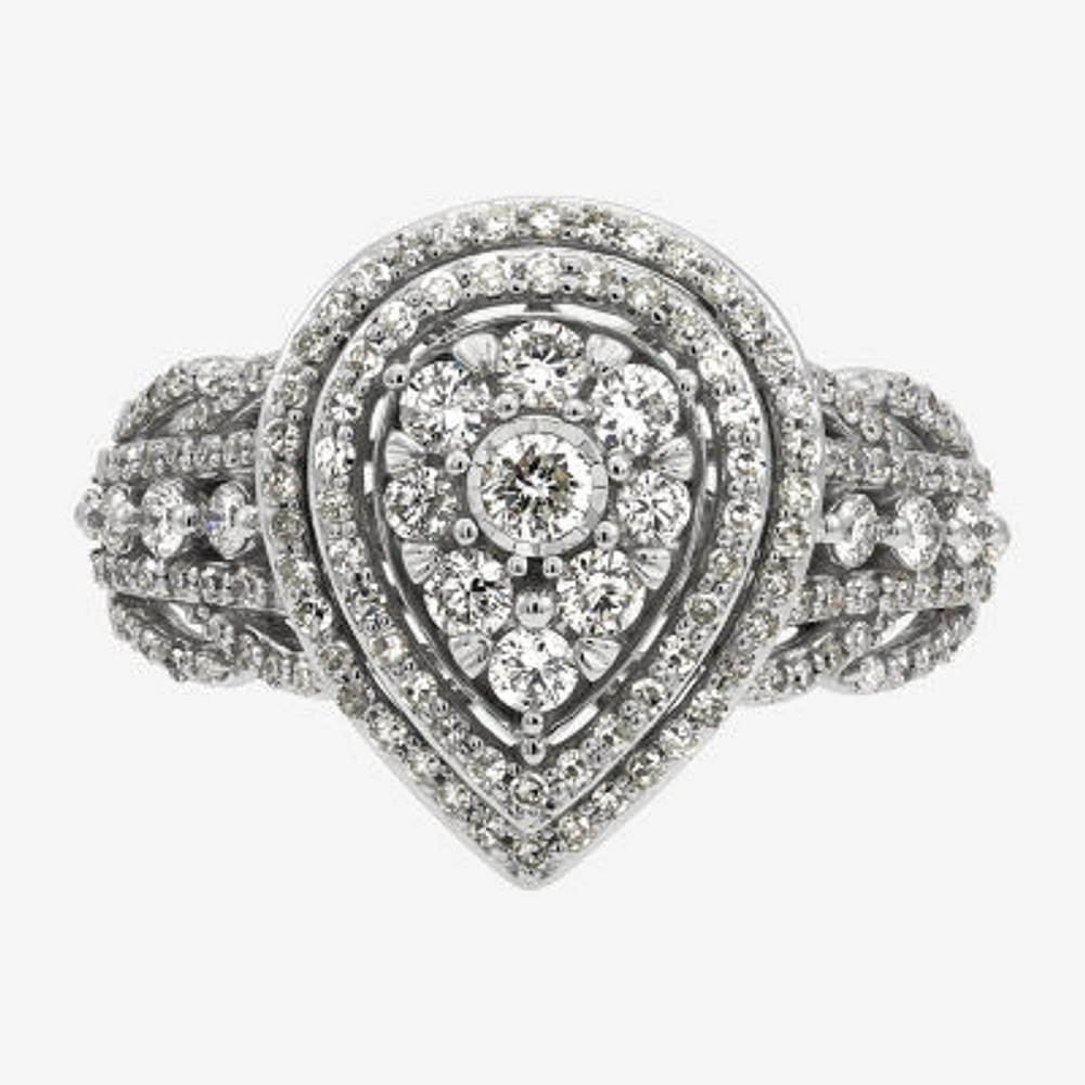 Limited Quantities! Womens 1 CT. T.W. Natural White Diamond 10K White Gold Pear Engagement Ring