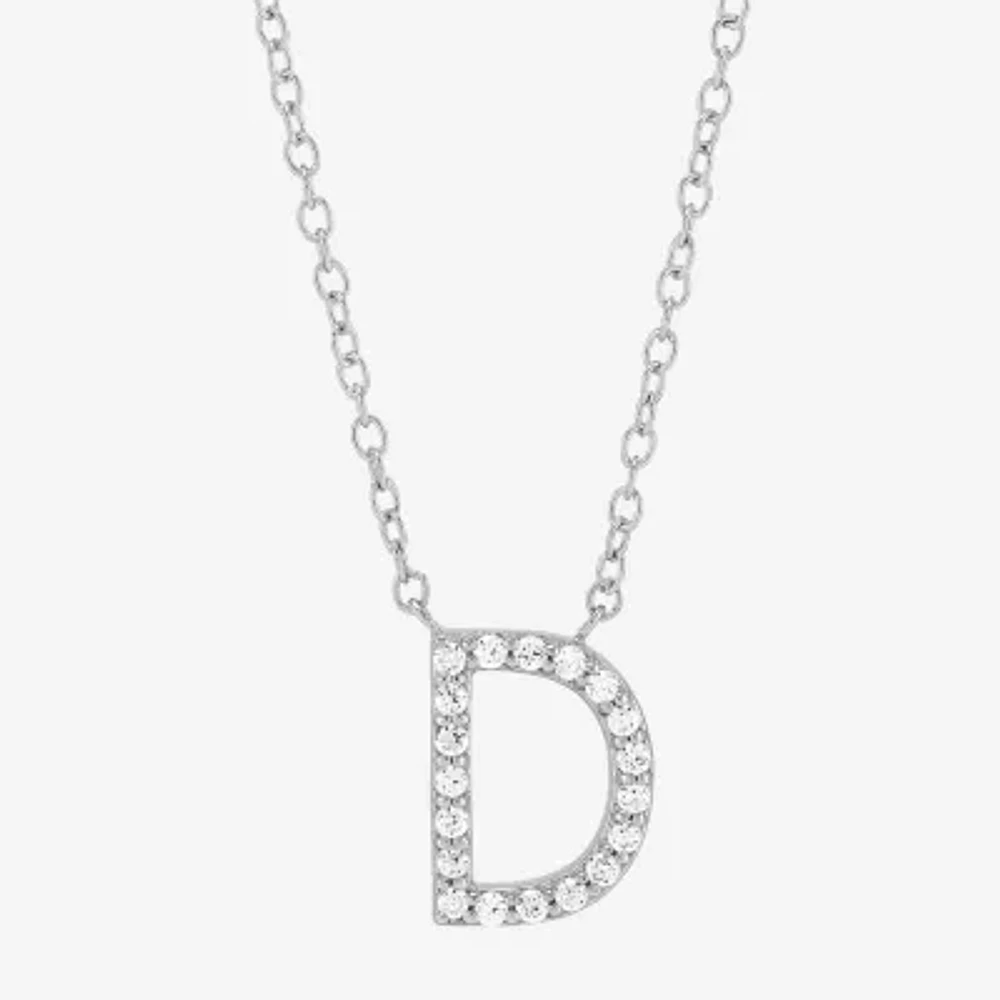 Limited Quantities! "D" Womens 1/10 CT. T.W. Natural White Diamond Sterling Silver 18 Inch Pendant Necklace