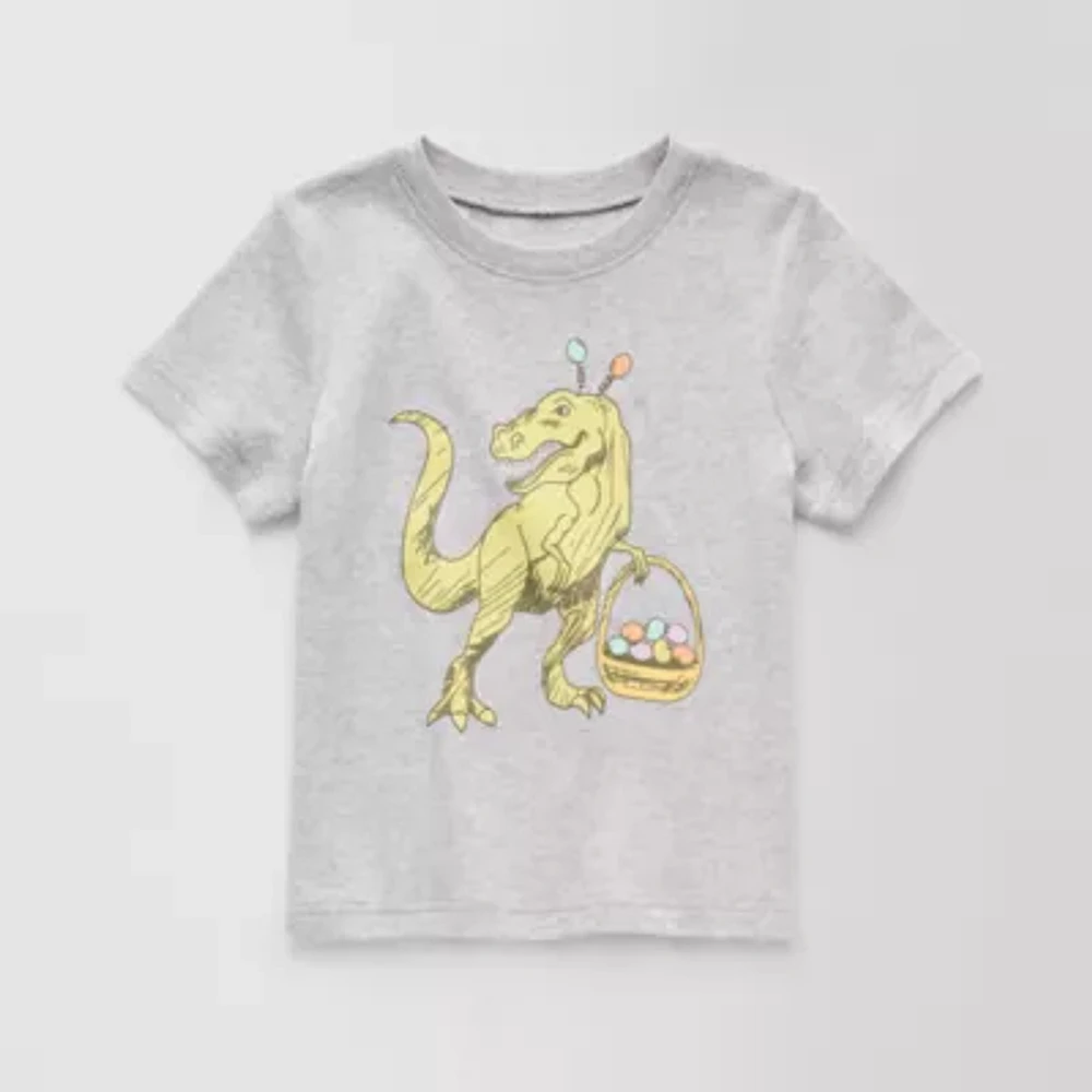 Okie Dokie Toddler & Little Boys Crew Neck Short Sleeve Regular Fit Graphic T-Shirt