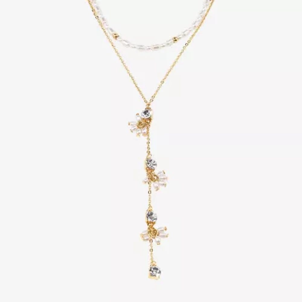 Bijoux Bar Delicates Womens Cubic Zirconia 16 Inch Y Necklace