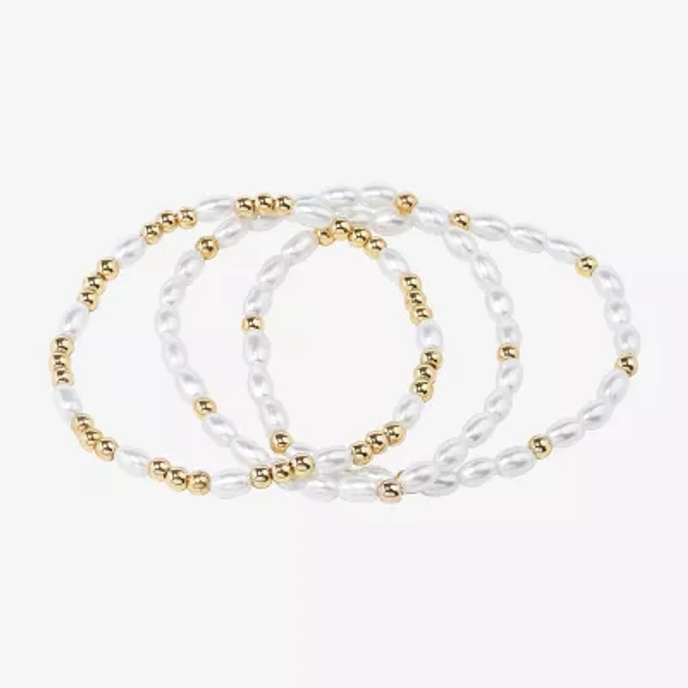 Bijoux Bar Delicates Gold Tone Womens 3-pc. Bracelet Set