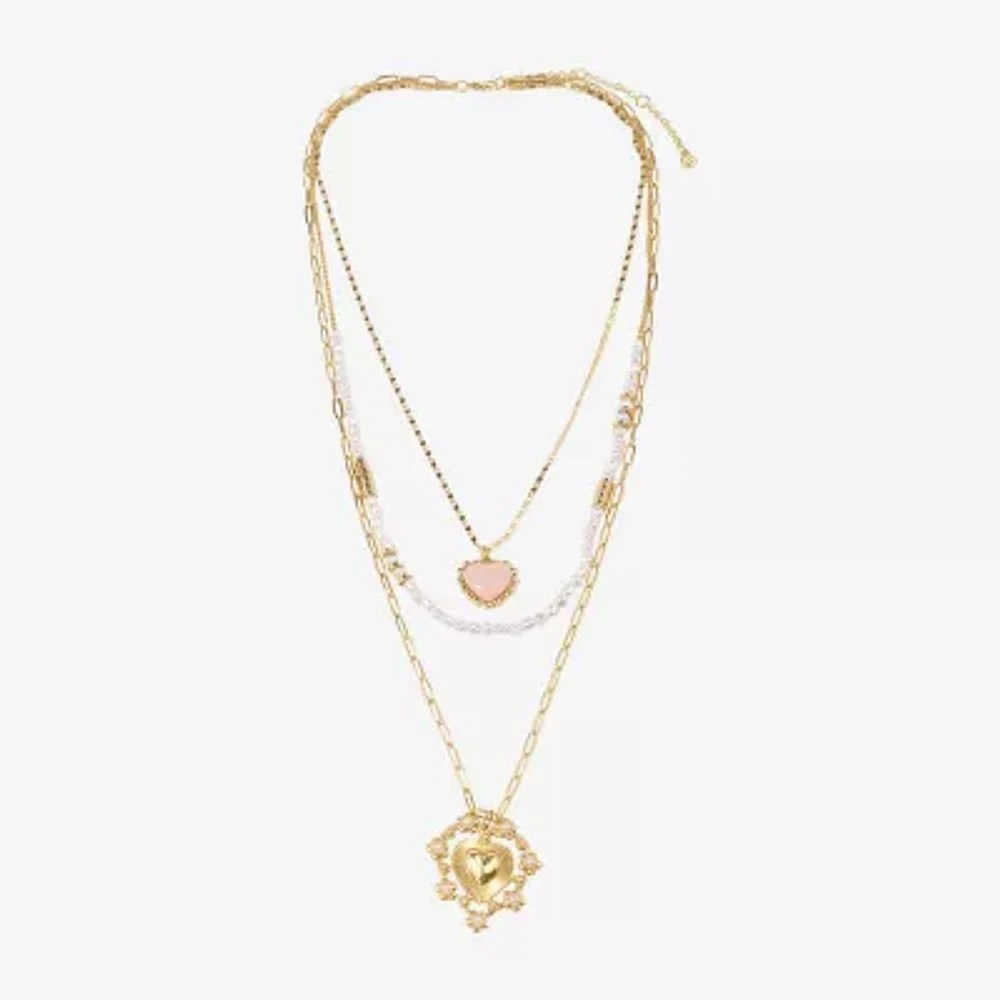 Bijoux Bar Womens Pink 20 Inch Strand Necklace