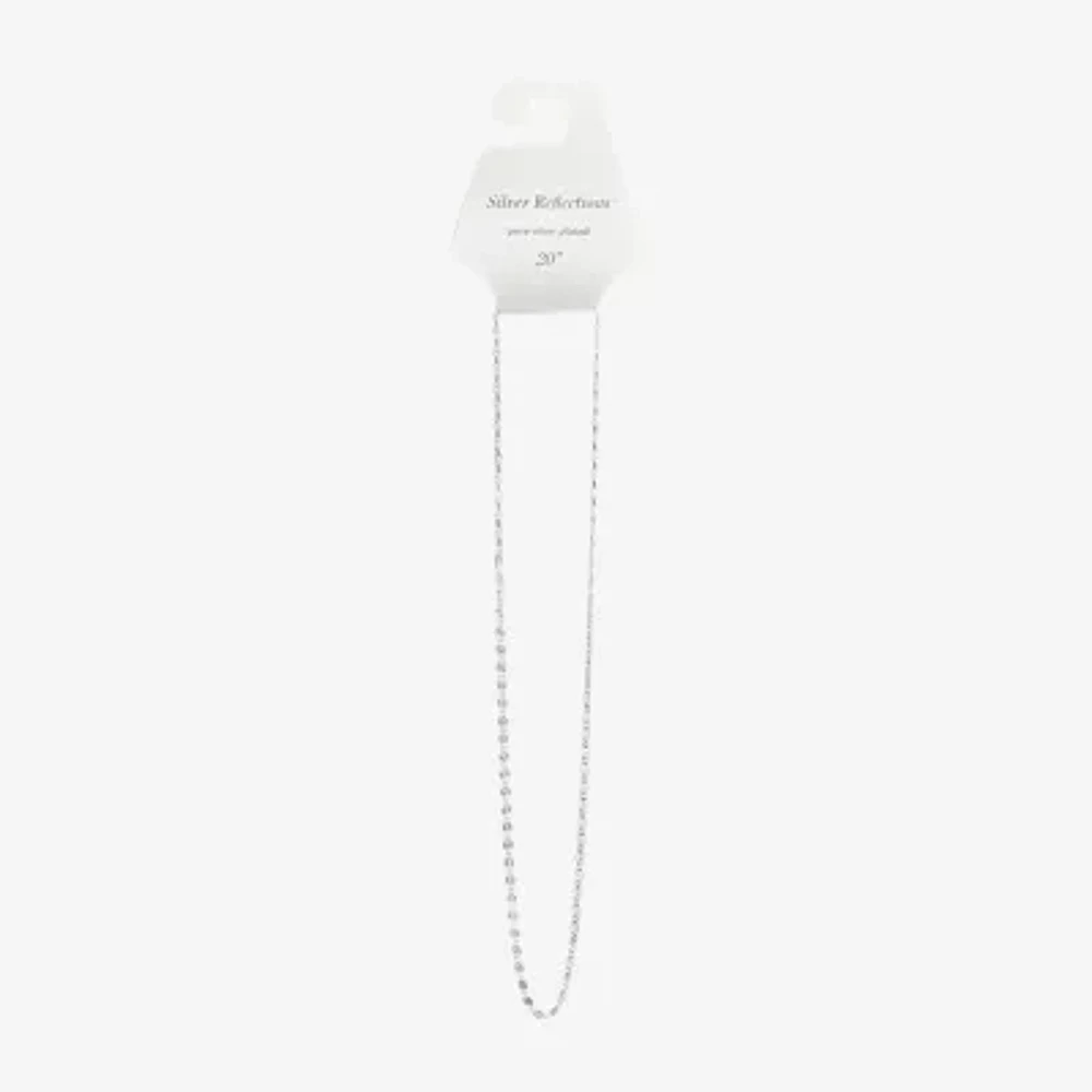 Silver Reflections Womens Pure Silver Over Brass 20 Inch Mesh Chain Necklace