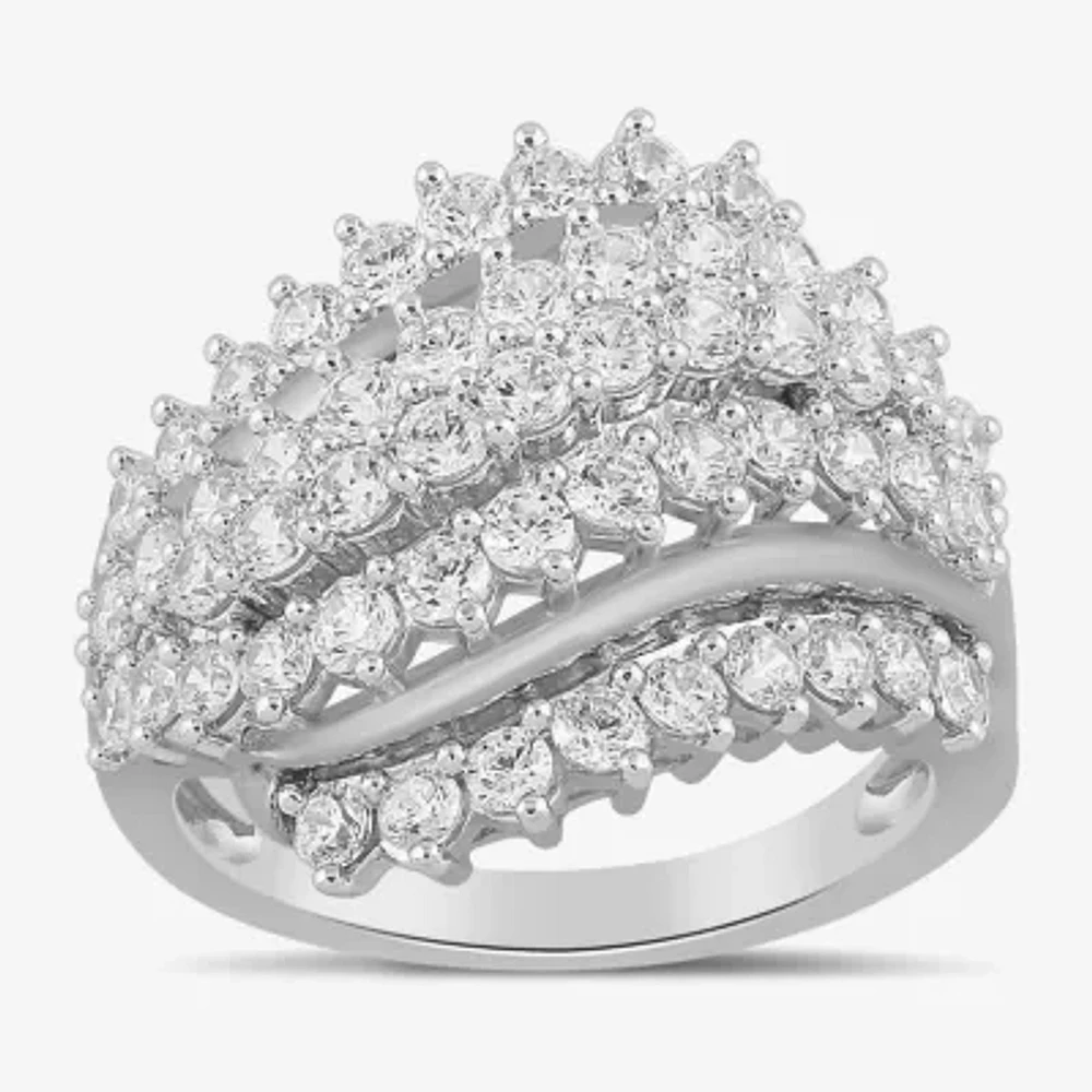 Womens 2 CT. T.W. Lab Grown White Diamond 10K Gold Cocktail Ring