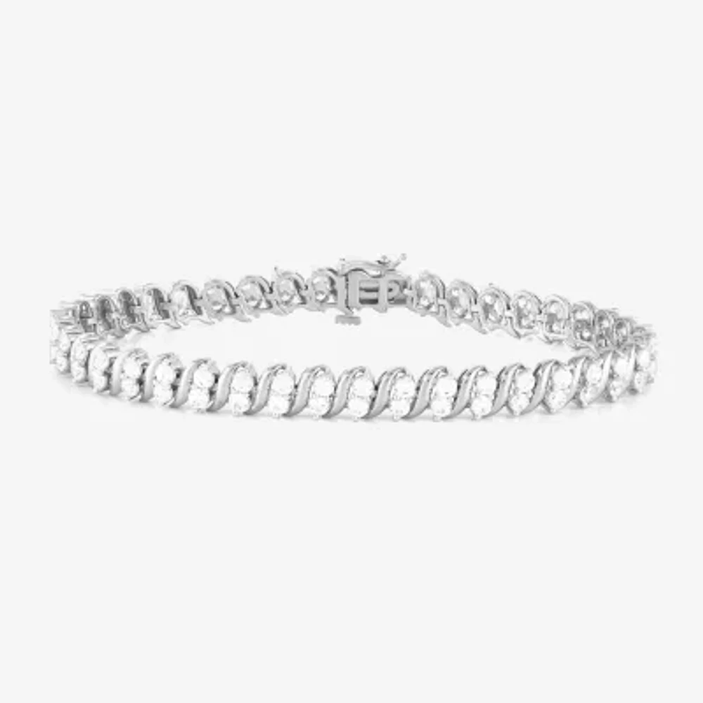 Womens 4 CT. T.W. Lab Grown White Diamond 10K Gold 7.25 Inch Tennis Bracelet