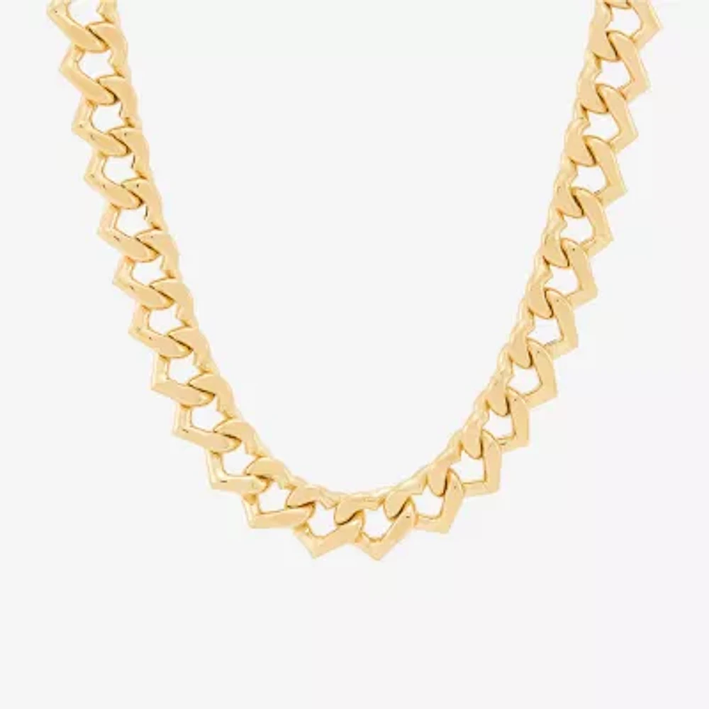 Made in Italy Womens 14K Gold 17 1/2 Inch Link Chain Necklace