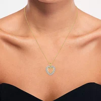 (G-H / I1-I2) Womens 5/8 CT. T.W. Lab Grown White Diamond 14K Gold Over Silver Sterling Silver Heart 18 Inch Pendant Necklace