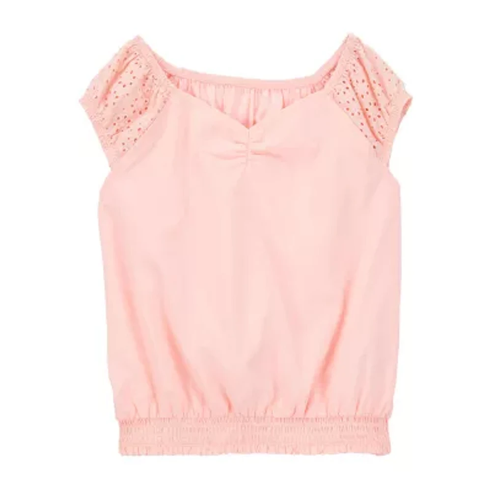 Carter's Little & Big Kid Girls V Neck Short Sleeve T-Shirt