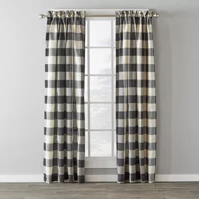 Saturday Knight Grandin Stripe Rod Pocket Light-Filtering Single Curtain Panel
