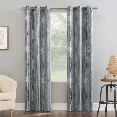 Sun Zero Allegory Abstract Painting Grommet Top Energy Saving Blackout Single Curtain Panel