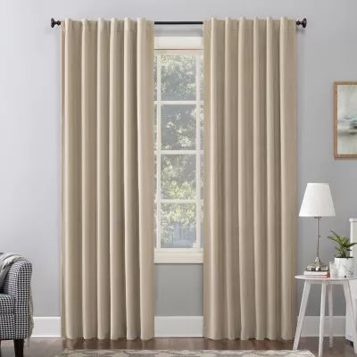 Sun Zero Amherst Velvet Thermal Extreme Back Tab Energy Saving 100% Blackout Single Curtain Panel