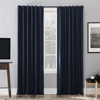 Sun Zero Evelina Faux Dupioni Silk Thermal Extreme Back Tab Energy Saving 100% Blackout Single Curtain Panel