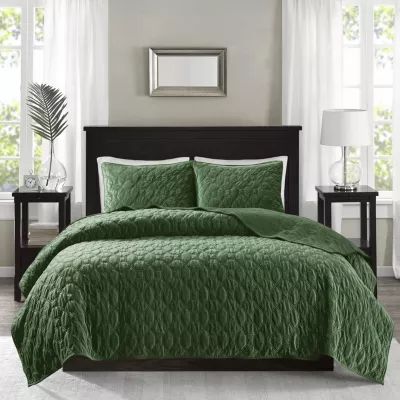 Madison Park Emery 3-Pc Velvet Quilt Set