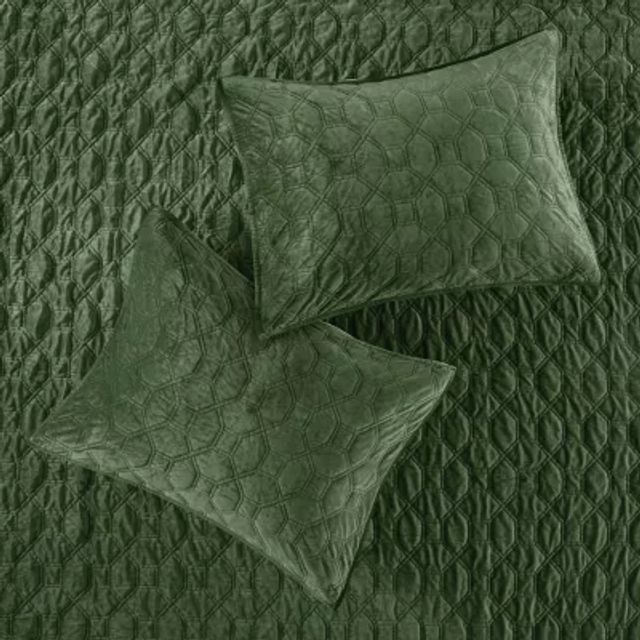 Madison Park Emery 3-Pc Velvet Quilt Set