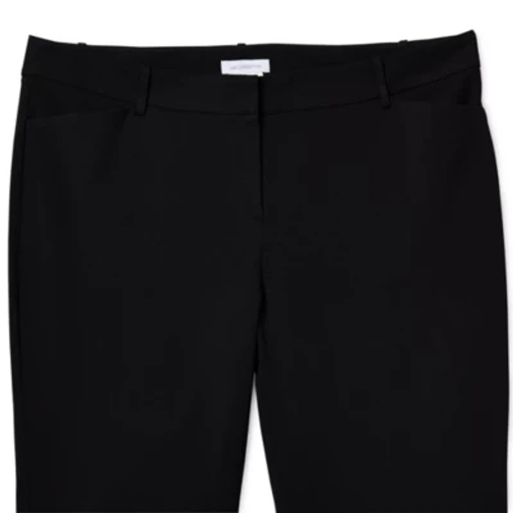 Liz Claiborne Adaptive Emma Ponte Womens Easy-on + Easy-off Seated Wear Straight Mid Rise Fit Plus Ankle Pant