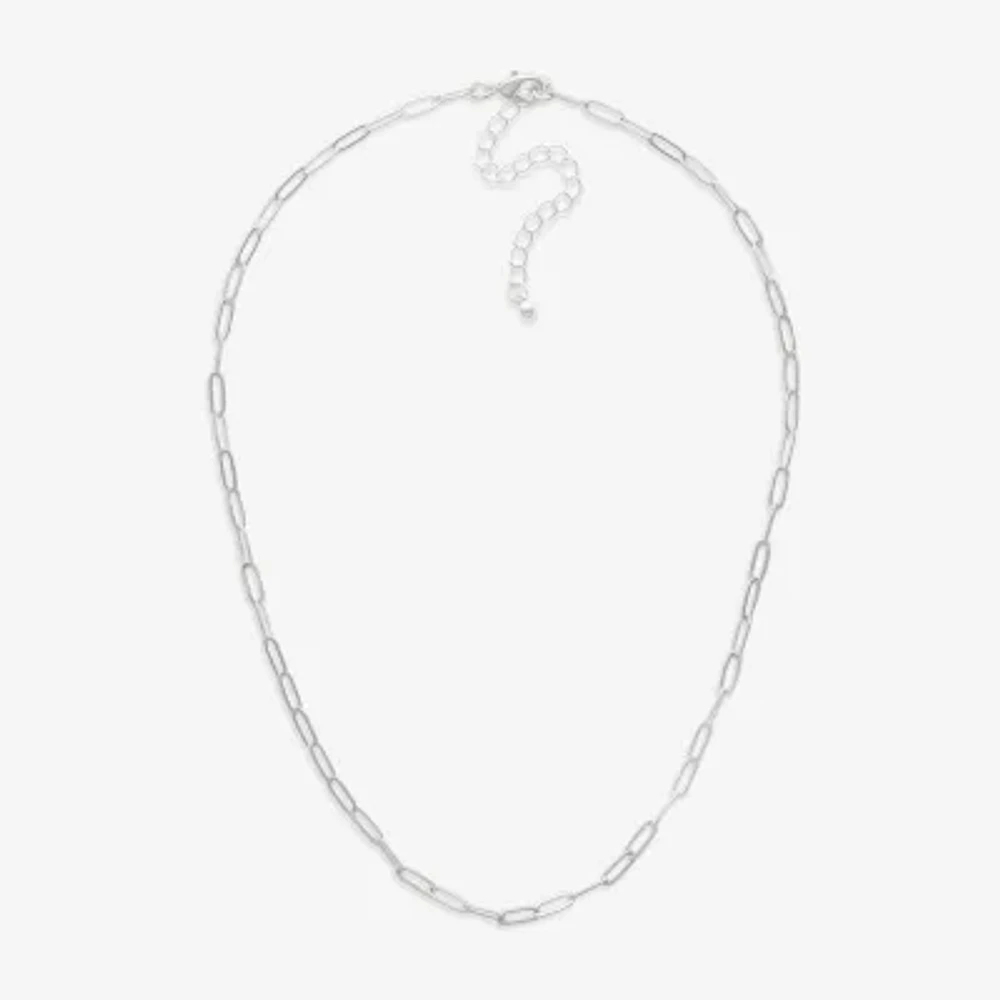 Mixit Womens Hypoallergenic 18 Inch Paperclip Chain Necklace