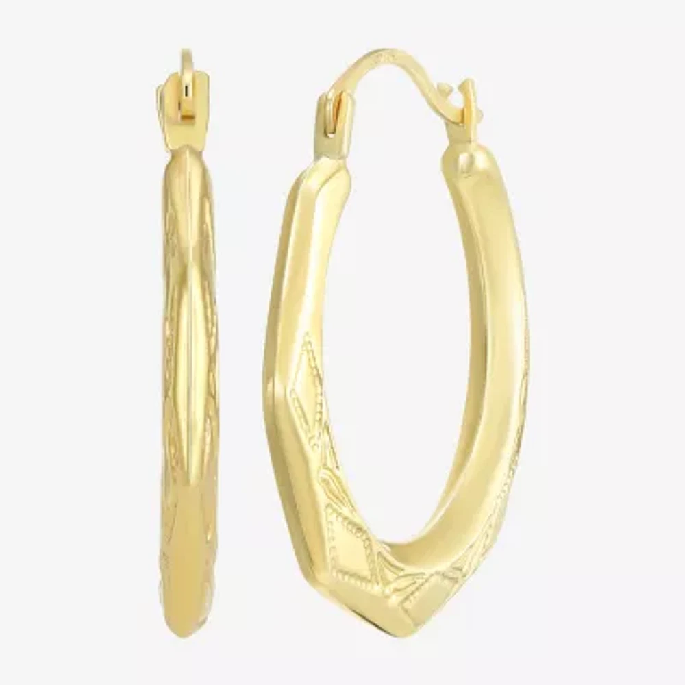 Womens 10K Gold 22.5mm Round Hoop Earrings