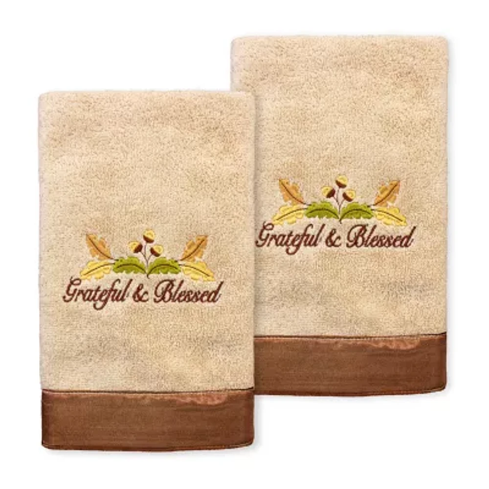 Linum Home Textiles Blessed Embroidered 2-pc. Hand Towel