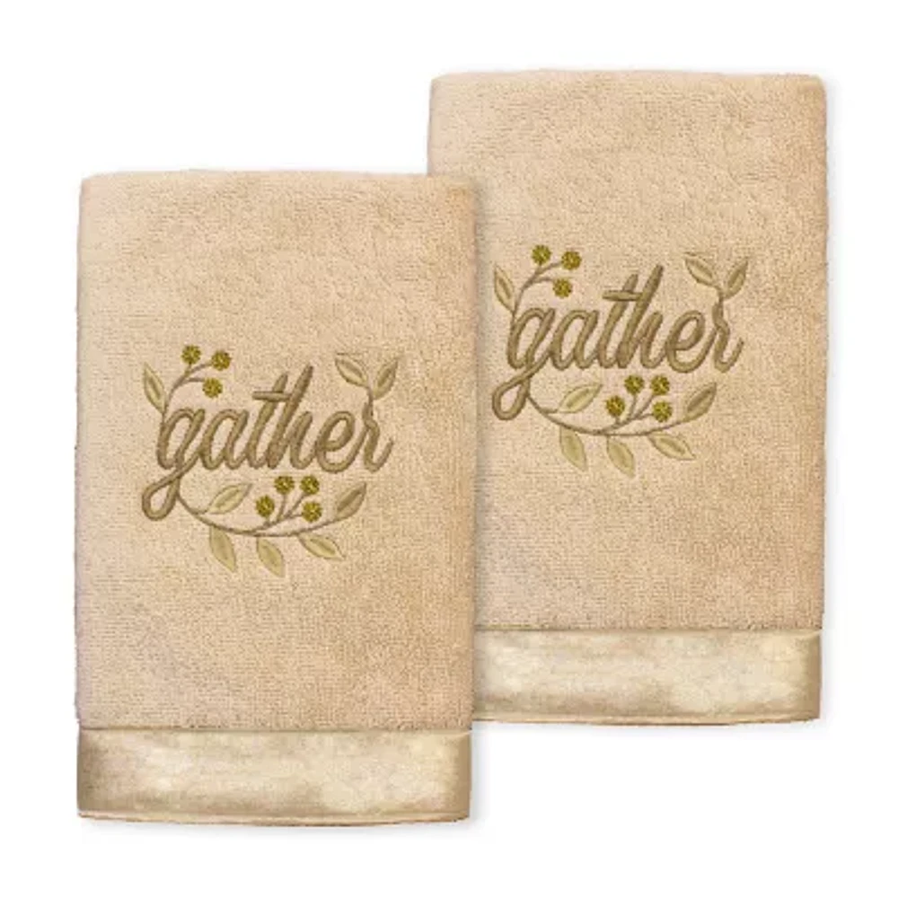 Linum Home Textiles Gather Embroidered 2-pc. Hand Towel