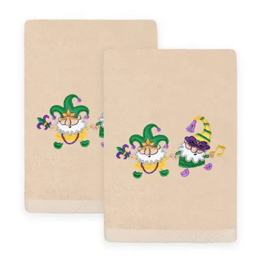 Linum Home Textiles Mardi Gras Gnomes Embroidered 2-pc. Hand Towel