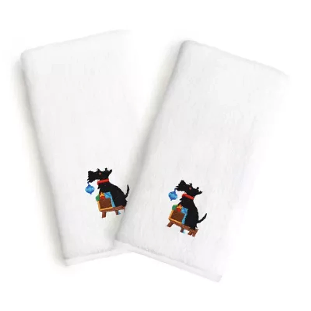 Linum Home Textiles Christmas Dog 2-pc. Hand Towel