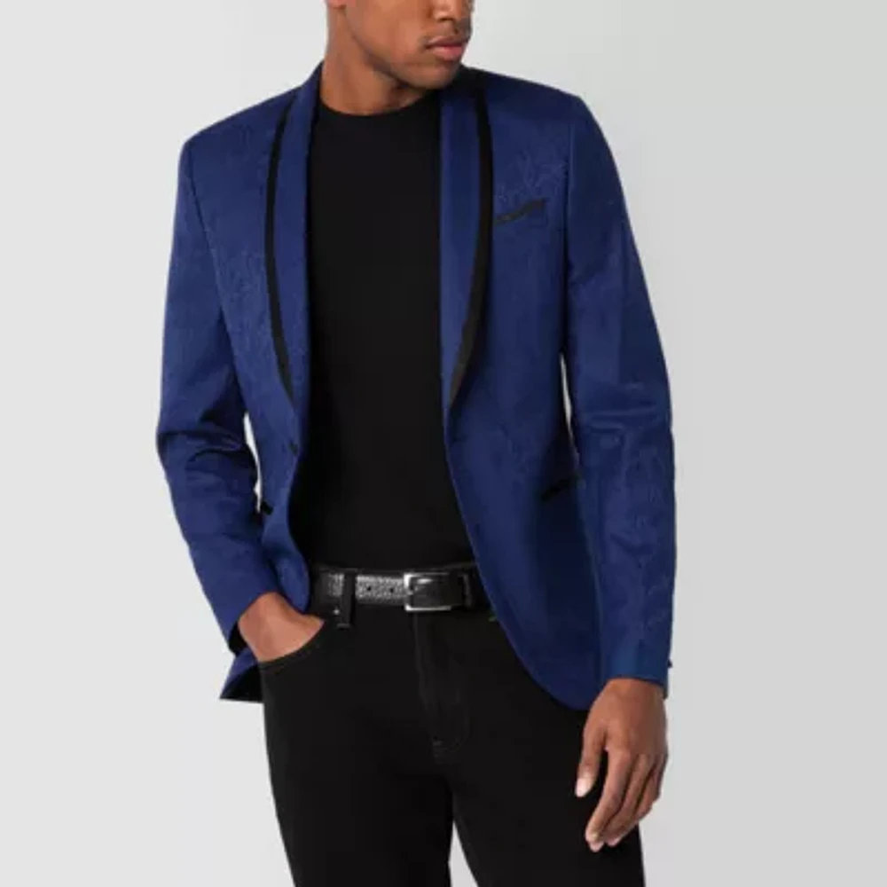 J. Ferrar Mens Abstract Slim Fit Tuxedo Jacket