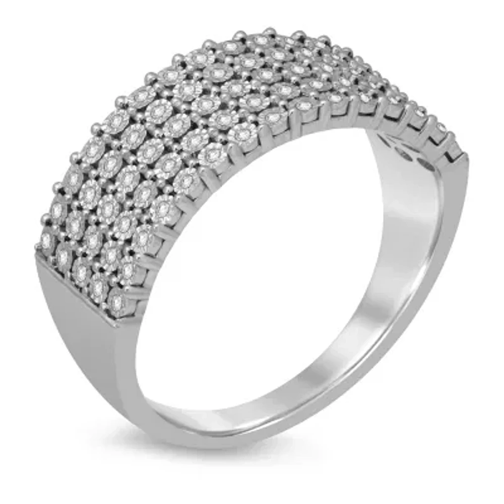 Womens 1/5 CT. Genuine White Diamond Sterling Silver Anniversary Band