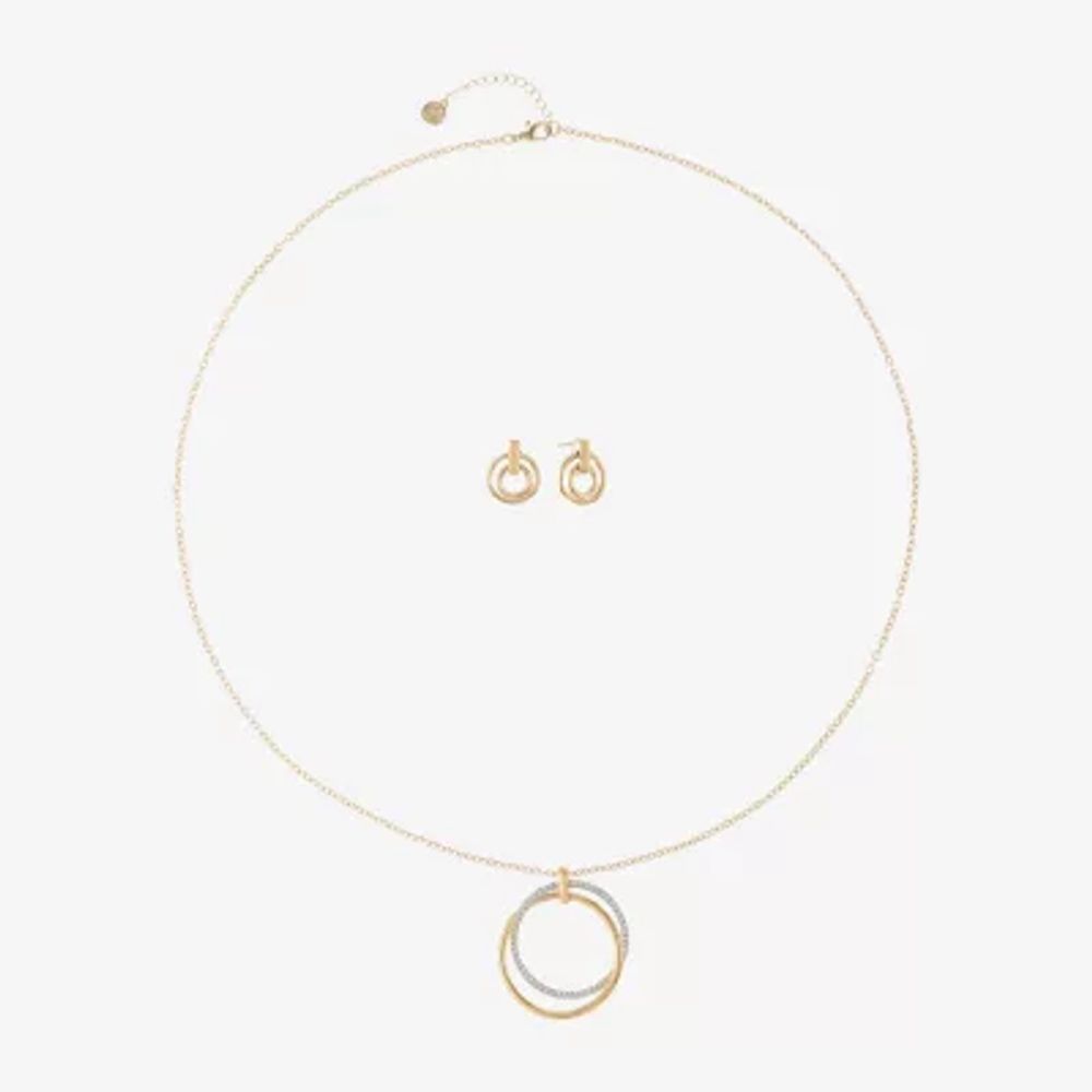 Mixit Pendant Necklace & Drop Earrings Womens White 2-pc. Jewelry Set
