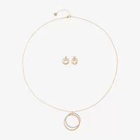 Mixit Pendant Necklace & Drop Earrings Womens White 2-pc. Jewelry Set
