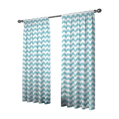 Eclipse Wavy Chevron Rod Pocket Energy Saving Blackout Single Curtain Panel